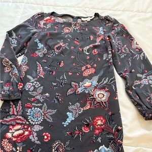 LOFT Paisley Patterned Dress with Pink and Gray Accents